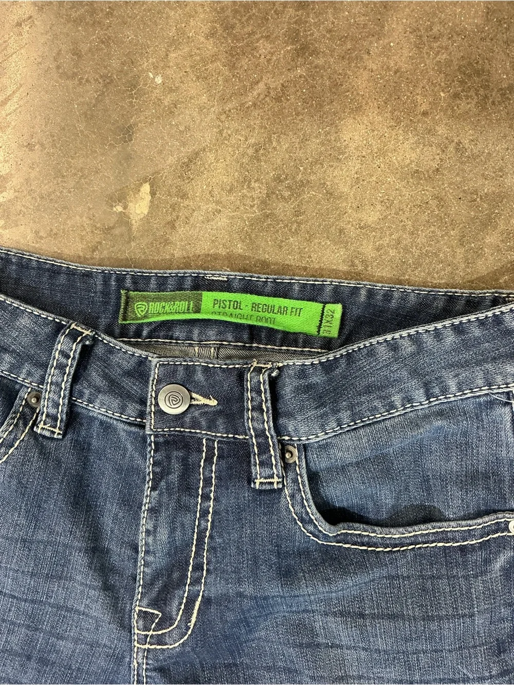 Rock & Roll Denim Pistol Regular Fit Men’s Jeans 31x32 Straight Medium Wash